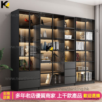A&1002書櫃 玻璃櫃 展示櫃 透明櫃 酒櫃 餐邊櫃 收納櫃 儲物櫃 落地置物櫃 加高櫃子 高身酒櫃 手辦櫃