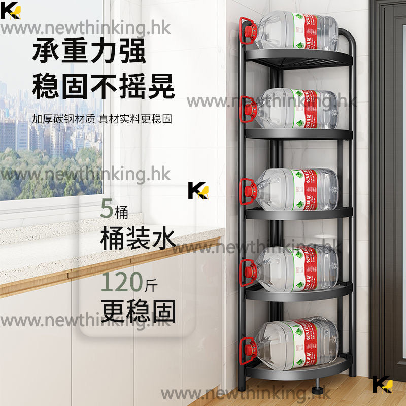 A&5142免安裝廚房收納架 鍋架 三角架 多層折疊收納架 置物架 落地架 折疊架 墻角多功能儲物架