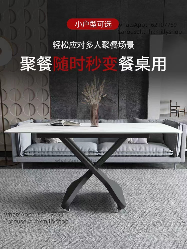 A&5016岩板升降餐枱 餐桌 升降茶几 多功能茶几秒變餐枱