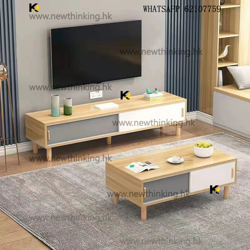 A&5057電視櫃 茶几組合櫃 趟門電視櫃 客廳落地櫃儲物櫃