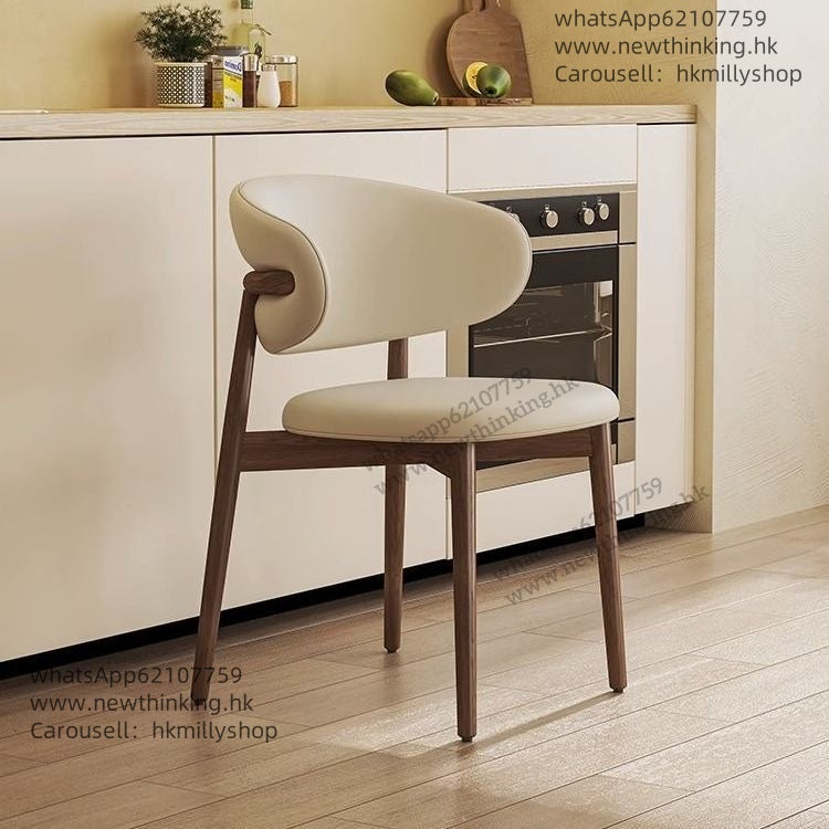 A&5125進口實木橡膠木餐椅 咖啡椅 奶油風格椅子 靠背椅 電腦椅 化妝椅