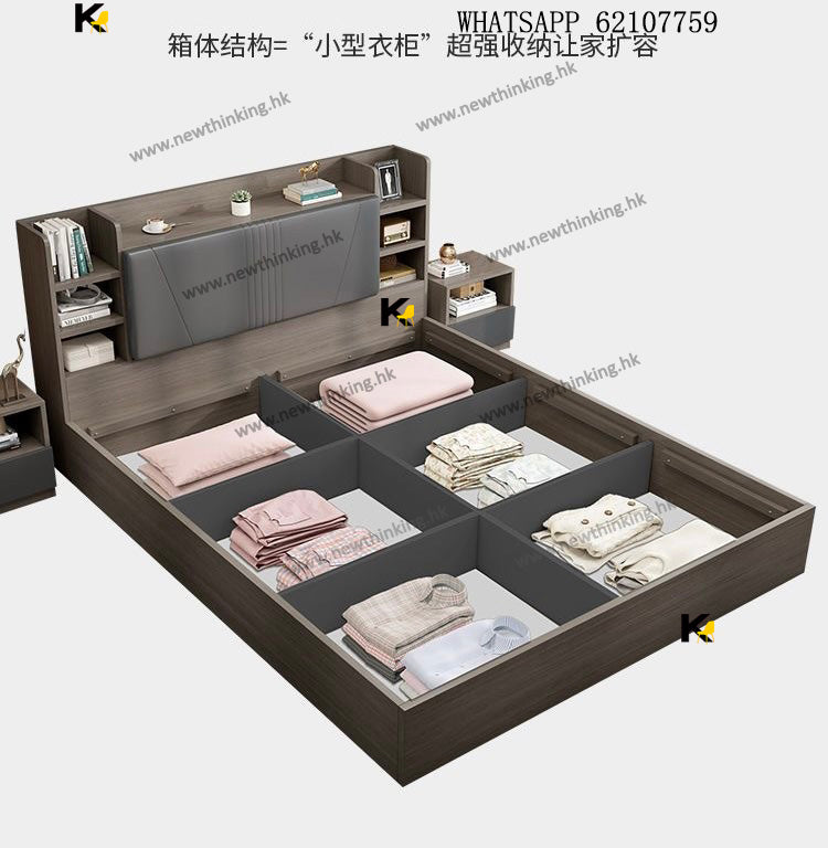 A&1356儲物床 收納床 床架 雙人床 榻榻米床 成人床 大床全新包送貨