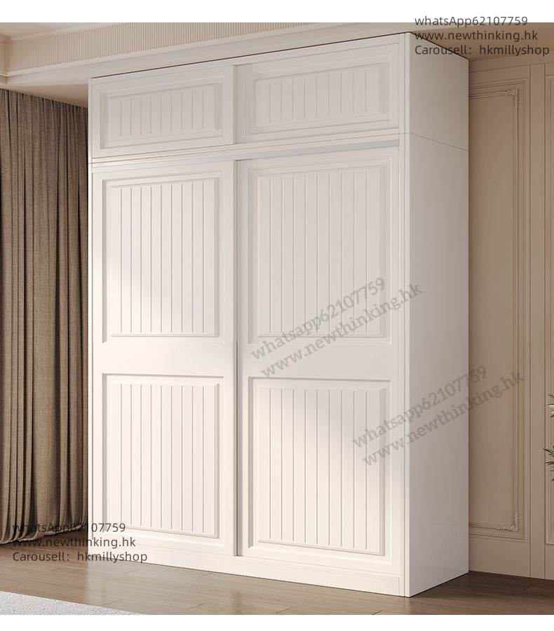 A&5156趟門衣櫃 臥室收納櫃 推拉門衣櫃 大容量衣櫃 移門衣櫃 儲物櫃 小戶型儲物櫃子收納大衣櫥全新包送貨