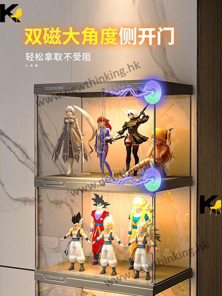 A&5169樂高櫃展示櫃積木櫃防塵櫃高櫃亞克力櫃透明櫃油壓櫃手辦櫃收納櫃玩具櫃模型櫃