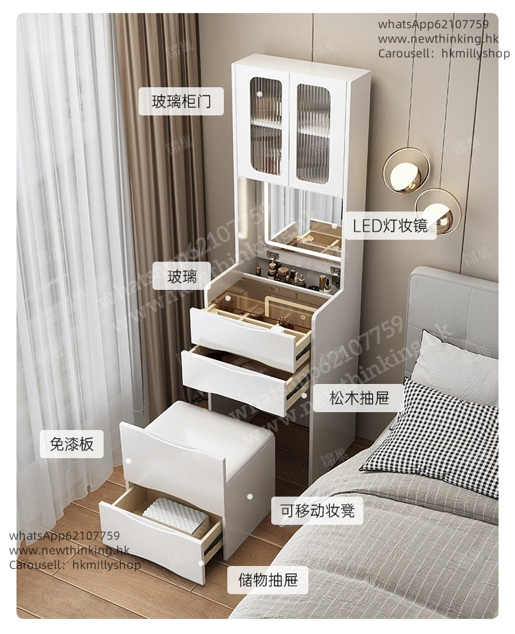 A&5183梳妝台 床頭櫃 化妝桌 翻蓋化妝品收納櫃 高身櫃 臥室儲物櫃 儲物凳 多功能收納凳