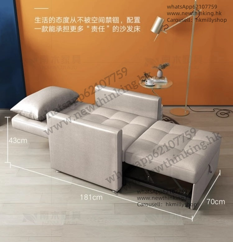 A&5195防污科技佈梳化床 伸縮沙發床 儲物沙發兩座位沙發 乳膠單人位梳化