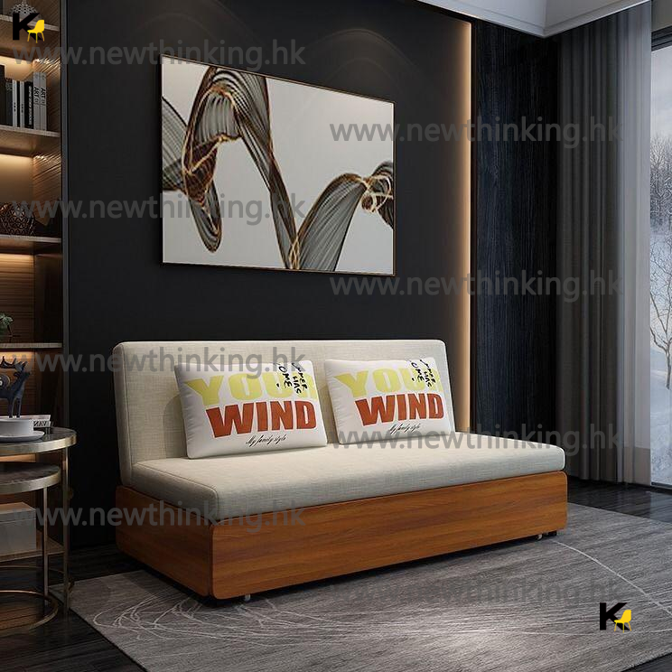 A&0218布藝梳化床 sofa bed 沙發床帶儲物櫃 櫃桶 折疊床