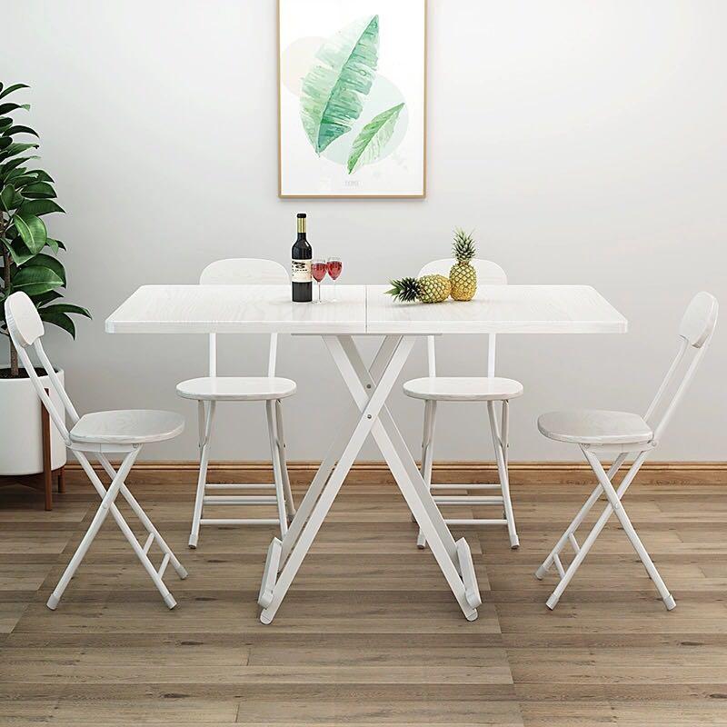 A&0046折疊餐桌椅 折疊餐枱 摺枱 飯枱 餐椅 折疊椅 長方形桌子 長條桌 家用食飯枱 折疊桌