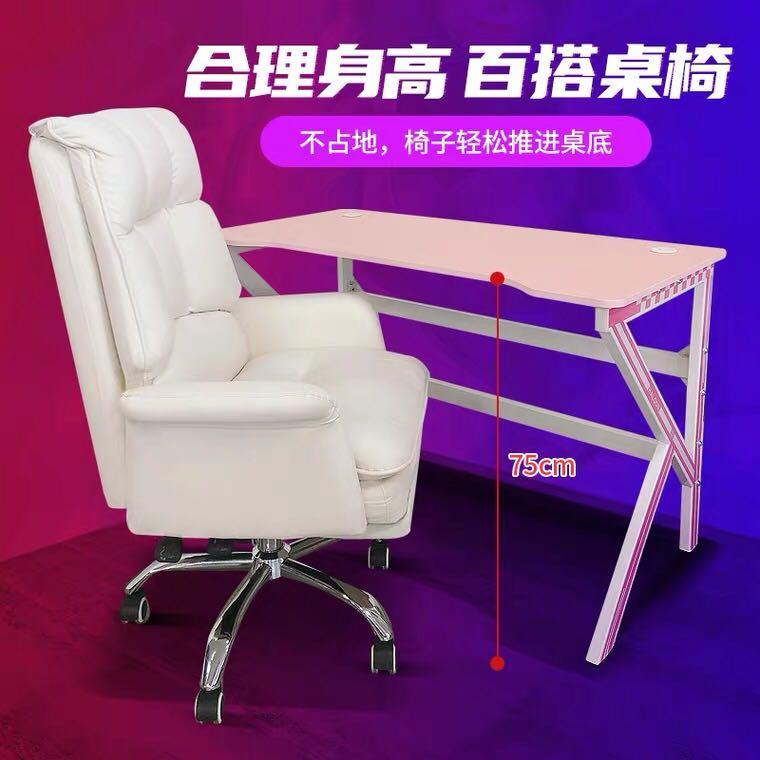 A&0313電腦枱 電競桌 遊戲枱 電腦桌 辦公桌 公主粉色學習桌