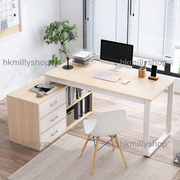 A&0493電腦枱辦公枱電腦桌書桌寫字枱書枱書櫃一體櫃文件櫃櫃桶仔