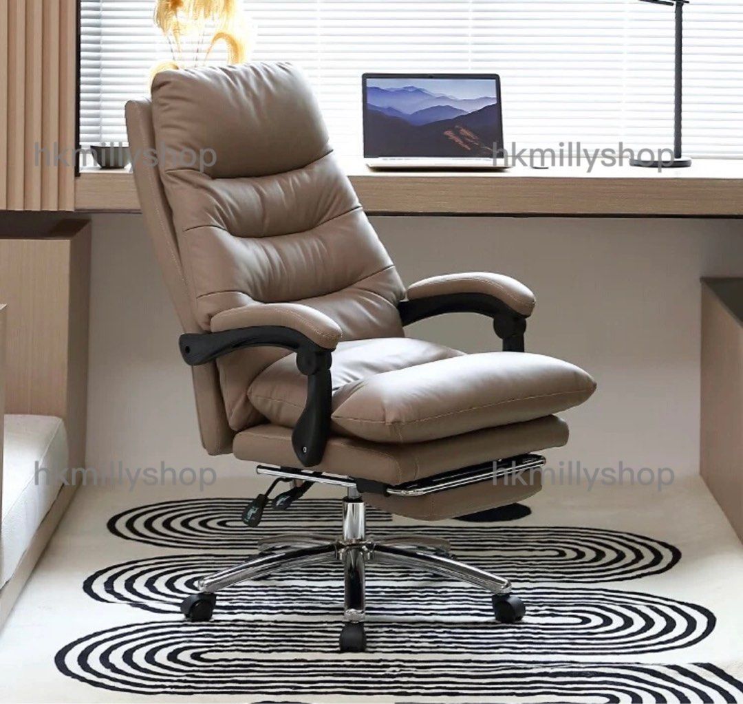 A&0692 超舒服真皮電腦椅 辦公椅 老闆椅 高檔舒適 轉椅 升降椅 躺椅 超纖皮椅子 主播椅 電腦凳