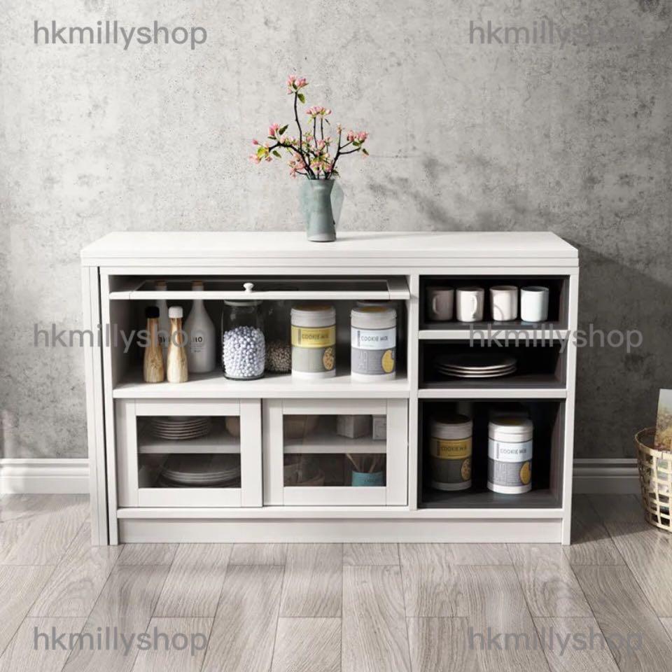 A&0900折疊餐枱 餐桌 摺枱 餐枱 食飯台 餐邊櫃組合 廚房收納櫃 碗櫃 茶水櫃 可伸縮餐桌 小戶型必備吃飯台