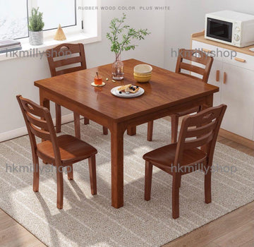 A&0994木質餐枱 方形餐桌餐椅組合 四人枱 食飯枱 吃飯桌