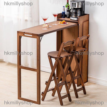 A&1087免安裝吧枱吧椅酒吧桌折疊吧枱家用隔斷枱靠墻高腳桌高腳凳咖啡枱咖啡桌陽臺桌椅組合