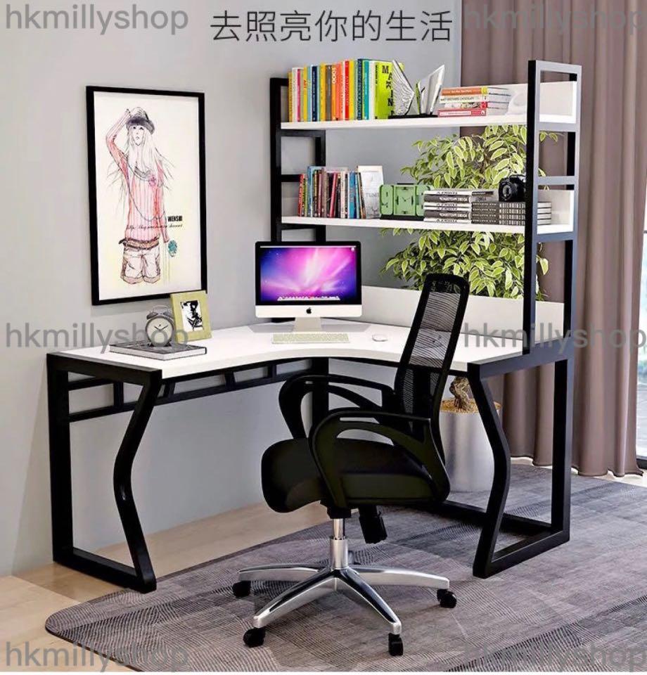 A&1097轉角電腦枱 L形書桌 書架 書櫃 辦公桌 寫字枱 學習檯