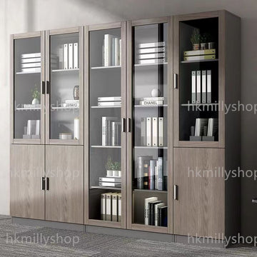 A&1149辦公室大文件櫃 檔案資料櫃 儲物櫃 收納櫃 帶門玻璃櫃 落地置物櫃 雜物柜 儲物架