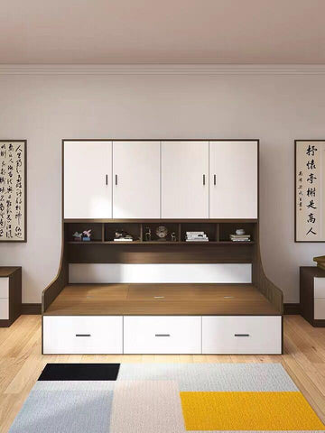 A&0082衣櫃床 組合床 書櫃衣櫃榻榻米一體櫃床 兒童床 儲物床