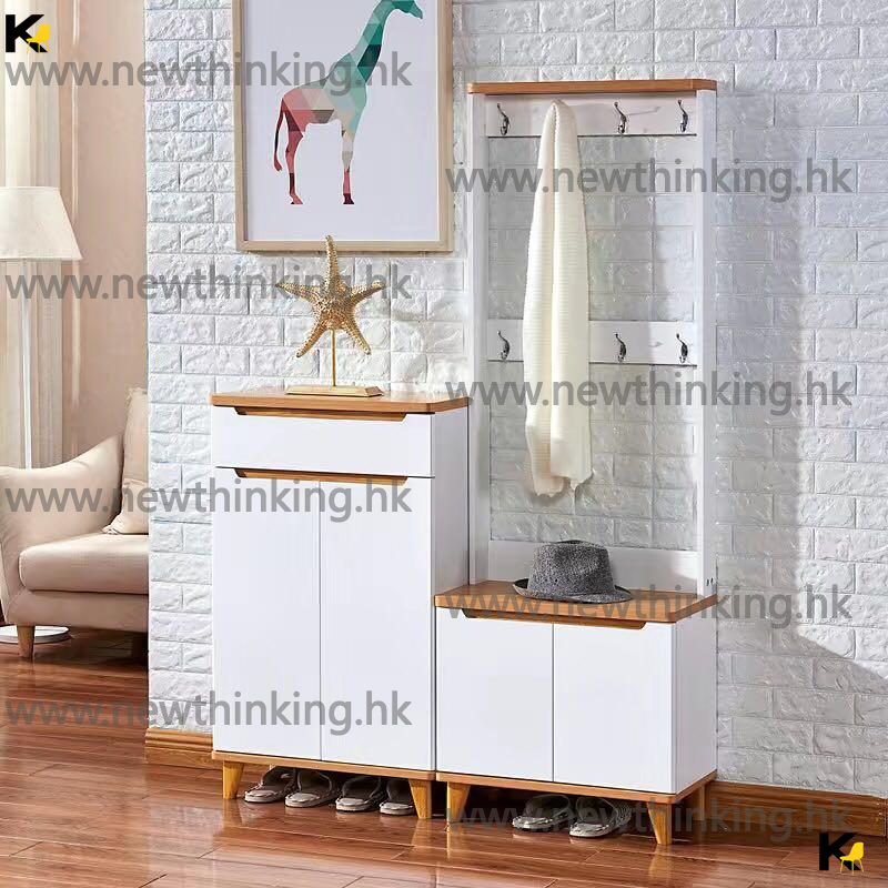 A&0245入門鞋櫃衣帽架落地置物架鞋櫃掛衣架組合玄關櫃隔斷櫃衣帽櫃換鞋櫃換鞋凳組合櫃