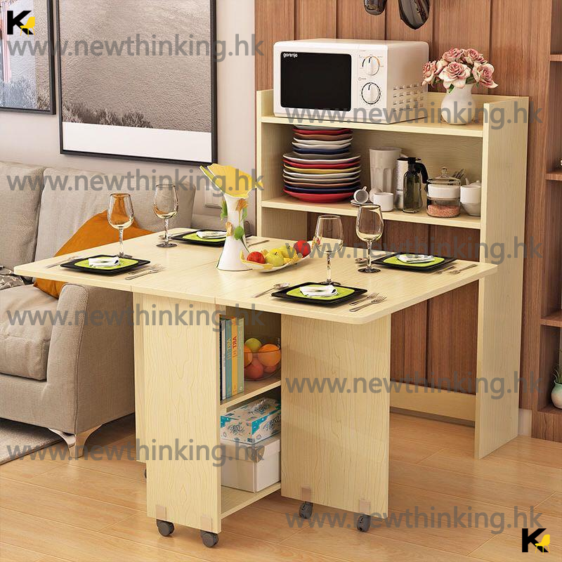 A&0249折疊餐枱 家用客廳邊櫃組合櫃 可移動餐桌 飯枱