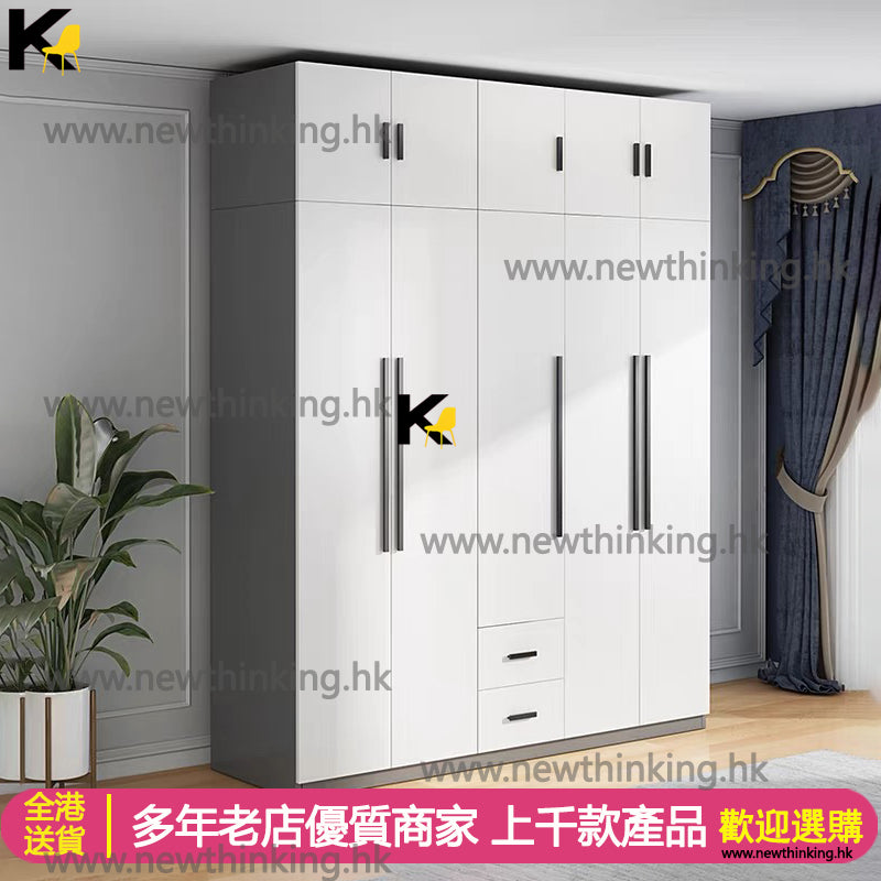 A&1013衣櫃 平開門衣櫃 臥室收納櫃 大容量衣櫃加抽屜櫃桶