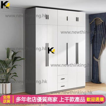 A&1013衣櫃 平開門衣櫃 臥室收納櫃 大容量衣櫃加抽屜櫃桶