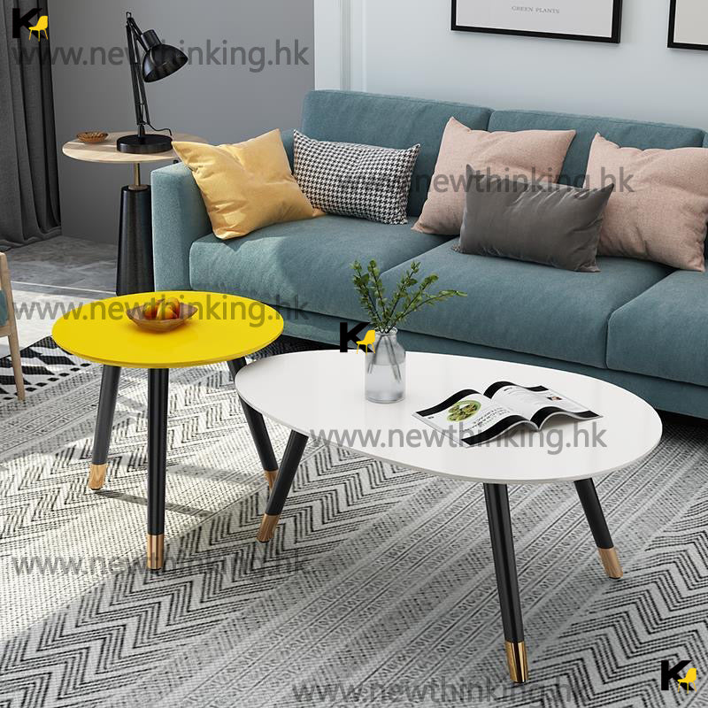 A&1027北歐茶几 小茶几 烤漆實木小桌子 客廳邊幾 圓形茶几 水滴茶几 創意小型茶几 簡約時尚全新包送貨coffee table
