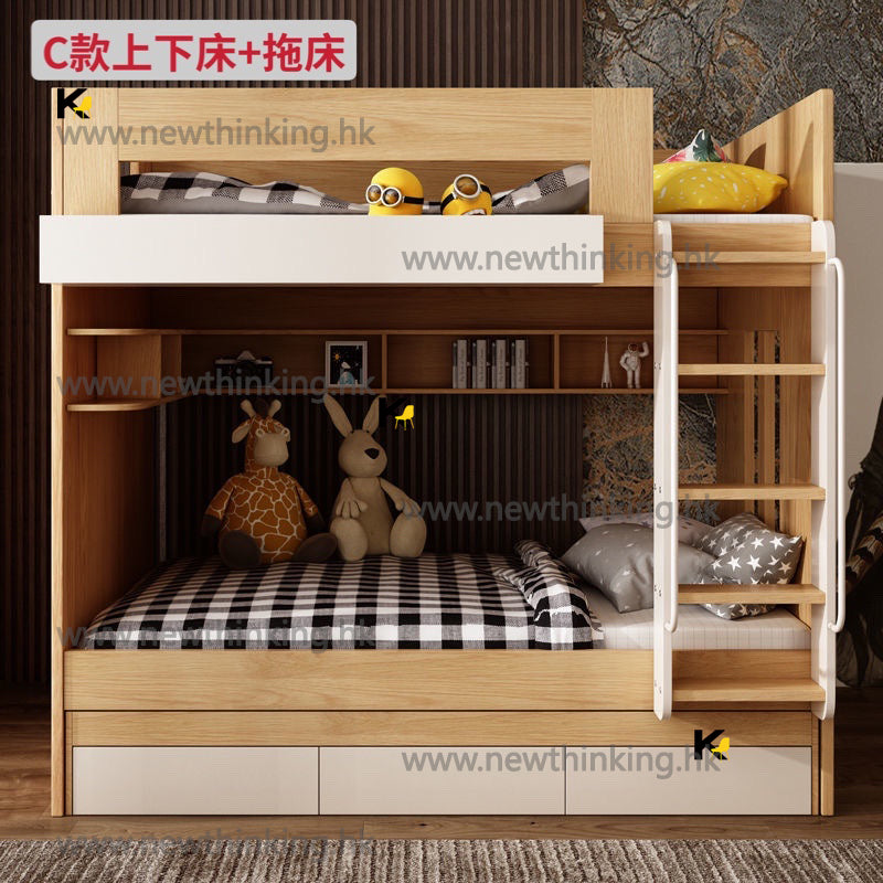 A&0532上下床 碌架床 子母床帶拖床 高低床 上下同寬組合床 兒童床