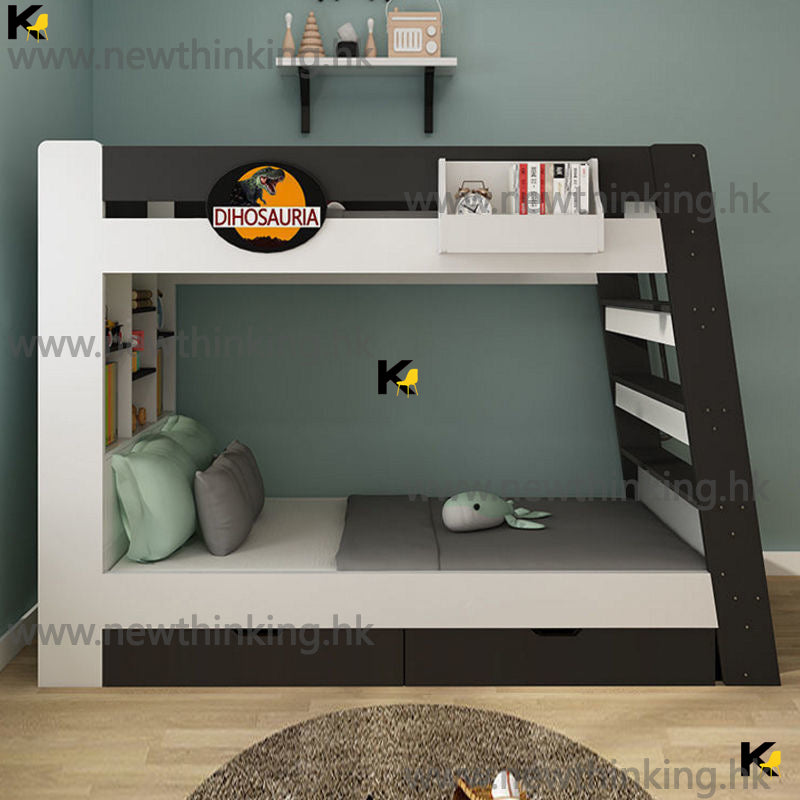 A&0533上下床 碌架床 子母床帶拖床 高低床 上下同寬組合床 兒童床 帶櫃桶抽屜 收納床 儲物床