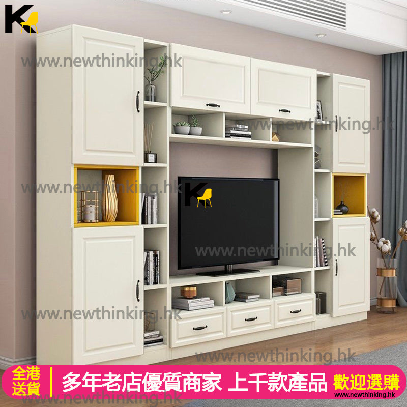 A&1023高身電視櫃 墻櫃 電視櫃背景墻一體櫃 組合櫃