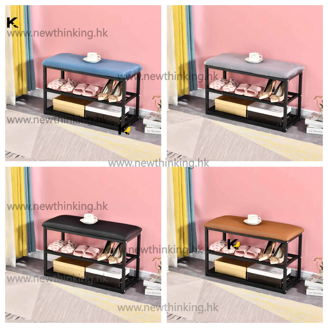 A&1046簡易換鞋凳 鞋櫃 鞋架 置物架 儲物長凳 床尾收納凳