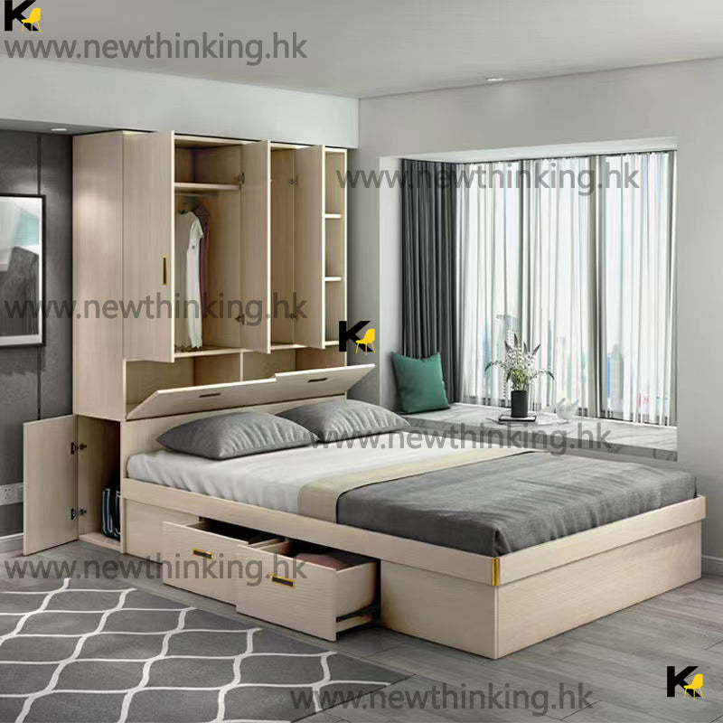 A&1034簡約榻榻米床 高箱床 油壓床 氣壓床 衣櫃床 一體床 組合床 儲物床 收納床架 櫃桶床架
