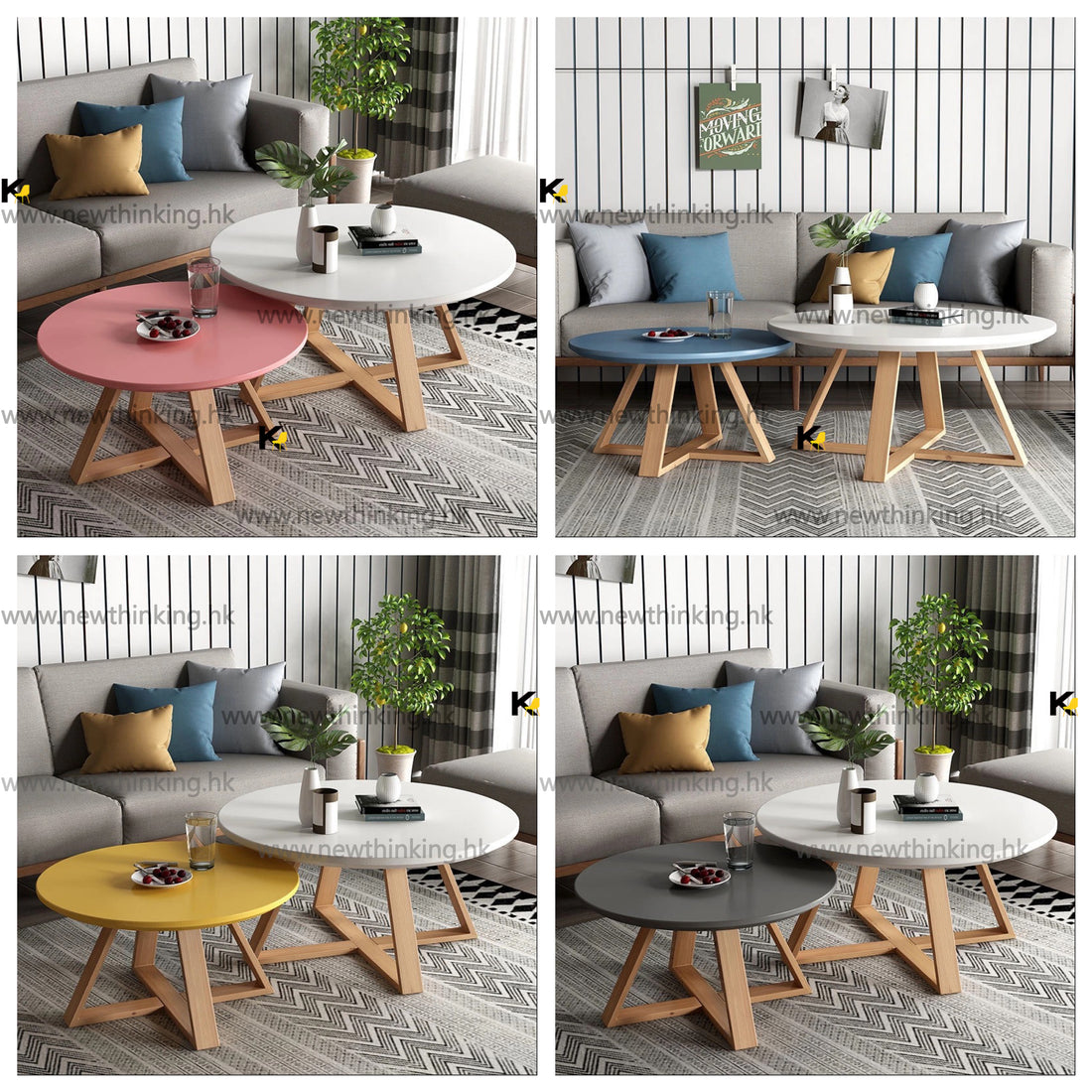 A&5001簡約茶几 客廳咖啡桌 實木櫸木腳 創意圓形茶桌 茶枱 邊幾 簡約小茶几