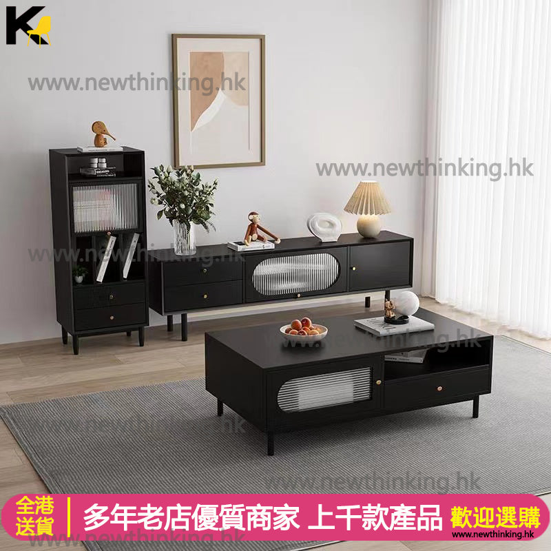 A&0570實木電視櫃 茶几 復古風格 邊櫃 加長地櫃 儲物櫃 收納櫃 客廳置物櫃 落地櫃 藤編儲物格子 電視機櫃 TV櫃