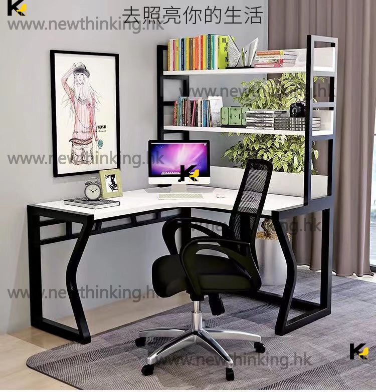 A&1097轉角電腦枱 L形書桌 書架 書櫃 辦公桌 寫字枱 學習檯