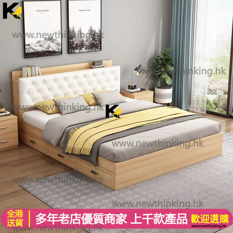 A&1106儲物床 榻榻米床 抽屜床 收納床帶櫃桶 高箱床 全新包送貨