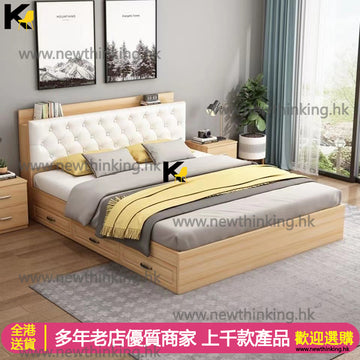 A&1106儲物床 榻榻米床 抽屜床 收納床帶櫃桶 高箱床 全新包送貨