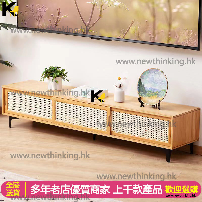 A&5026電視櫃 客廳收納櫃 楠竹材質儲物櫃 置物櫃 落地櫃 組合地櫃 邊櫃