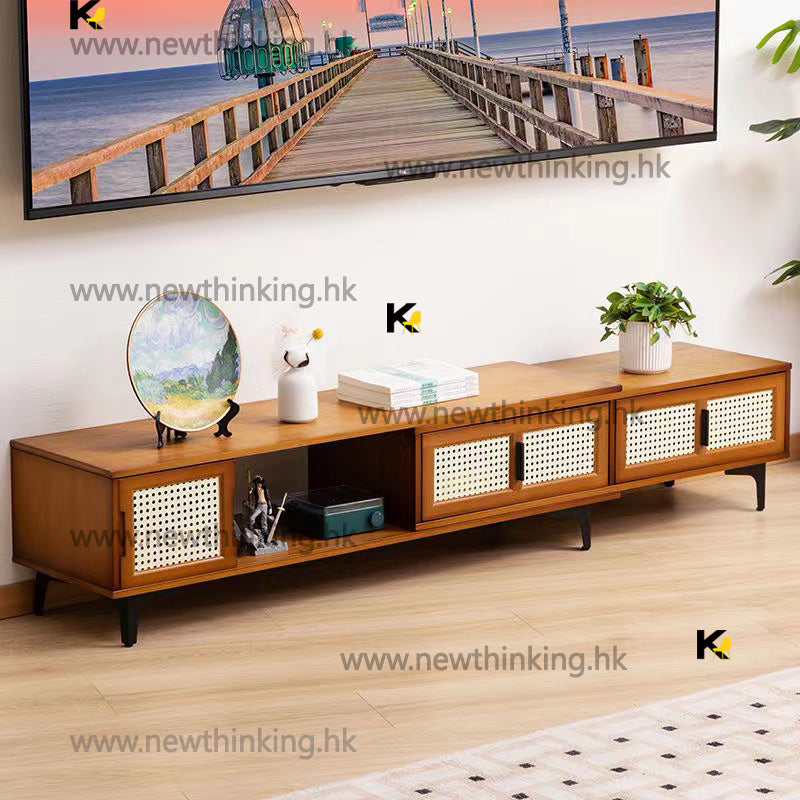 A&5026電視櫃 客廳收納櫃 楠竹材質儲物櫃 置物櫃 落地櫃 組合地櫃 邊櫃