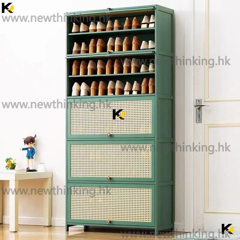 A&0599大容量楠竹材質鞋櫃 玄關櫃 雜物櫃 加高鞋櫃 置物鞋架 多層收納櫃