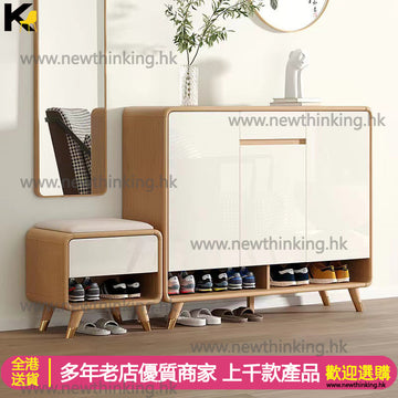 A&0608實木大容量鞋櫃 鞋架 入門收納櫃 儲物櫃 玄關櫃 簡約時尚鞋架