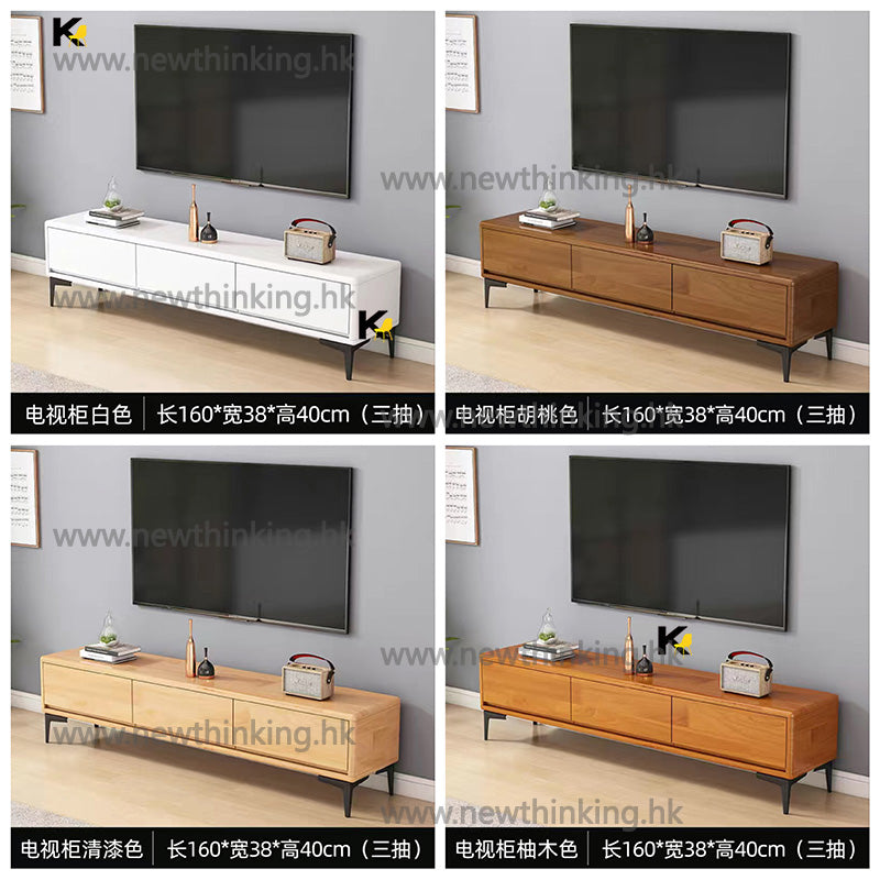 A&0623實木進口橡膠木電視櫃茶几組合櫃