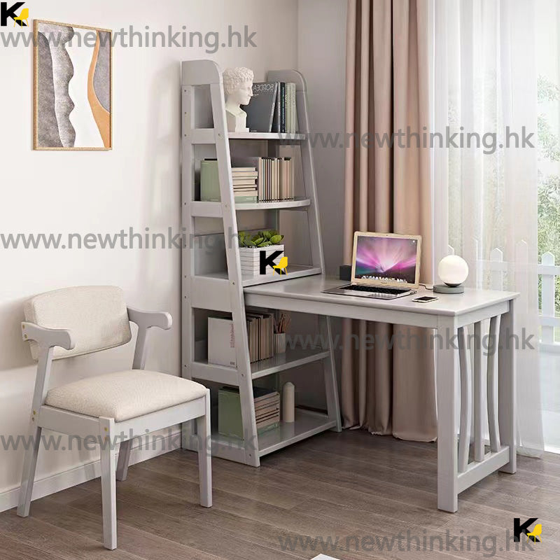 A&0630實木書檯書架組合 L型書桌 電腦椅 電腦枱 寫字台 組合枱櫃