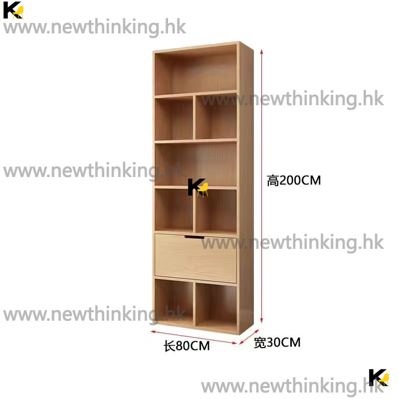 A&0633實木進口松木書櫃 高身櫃 書架 落地置物架 收納架 多層收納櫃 儲物櫃 頂天立地櫃子
