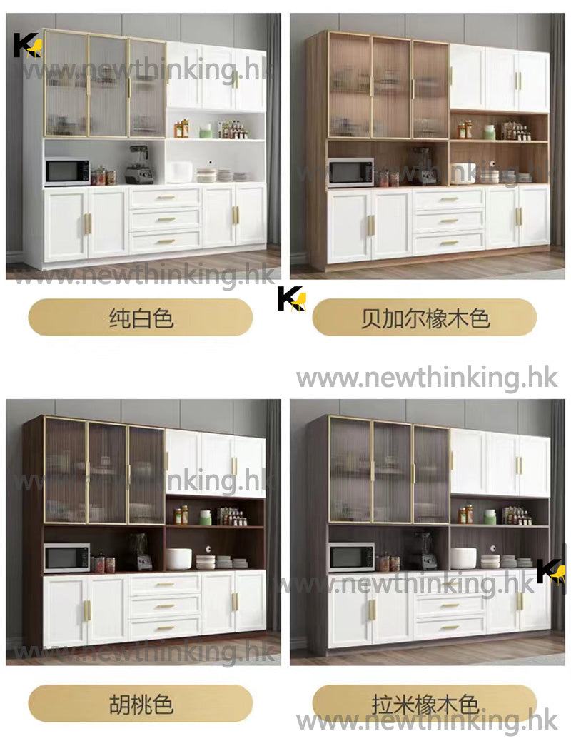 A&0635實木多層板餐邊櫃 廚房收納櫃 碗櫃 茶水櫃 微波爐櫃子 烤箱收納櫃 酒櫃 一體櫃 墻櫃 高身置物櫃 多層收納櫃 隔斷櫃
