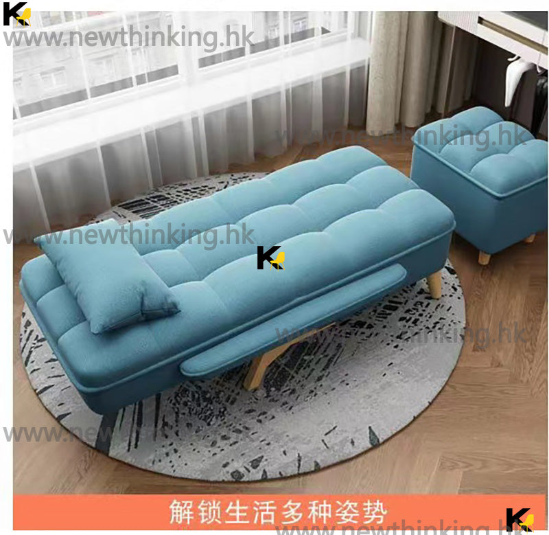 A&0675懶人沙發椅 布藝梳化床躺椅 多功能沙發 臥室客廳梳化 靠背沙發 電腦椅 可坐可趟 3D面料儲物沙發 可拆洗梳化