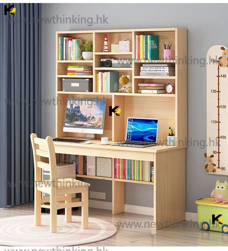 A&0695實木書桌書櫃一體櫃寫字枱儲物櫃電腦枱