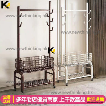 A&1140衣帽架 落地曬衣架 多功能晾衣架 掛衣桿 移動置物架 儲物櫃 收納架 收納櫃