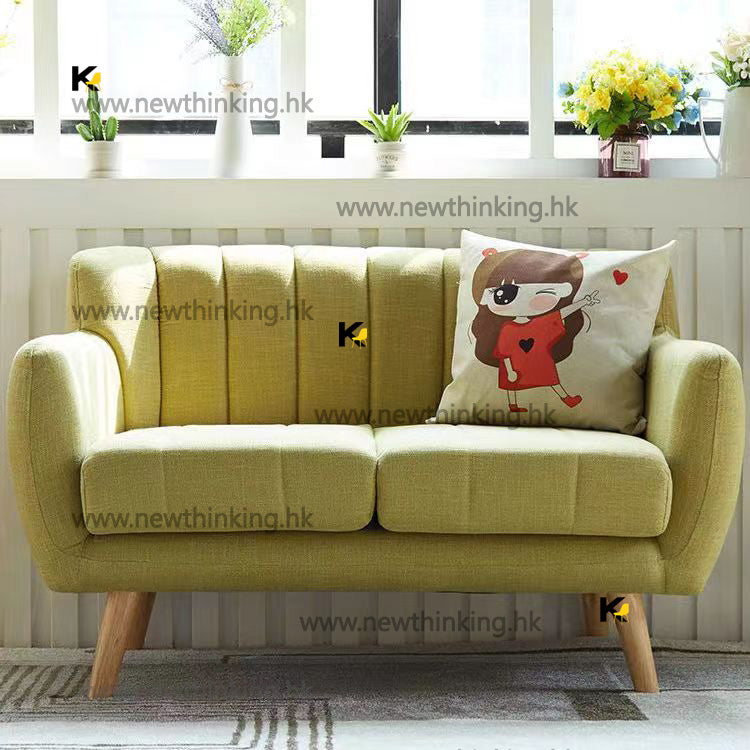 A&1175北歐梳化三人位沙發單人位雙人位簡約布藝沙發實木腳沙發