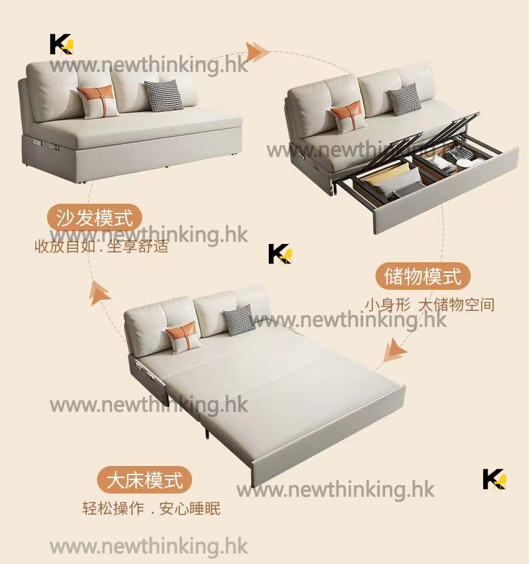 A&1184科技怖沙發床 多功能梳化 可折疊雙人沙發 免洗多人位沙發 推拉床 儲物床