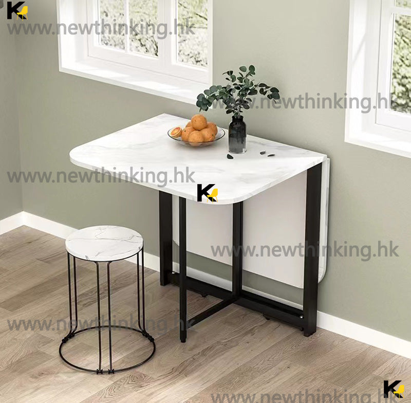 A&0707超薄餐桌餐枱餐椅組合凳子桌子食飯枱摺枱可移動帶轆餐桌